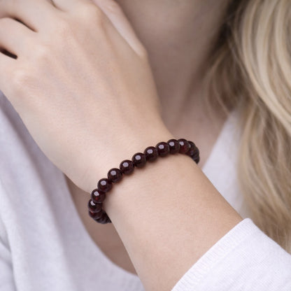 Röd Granat Armband - Handgjort i Sverige