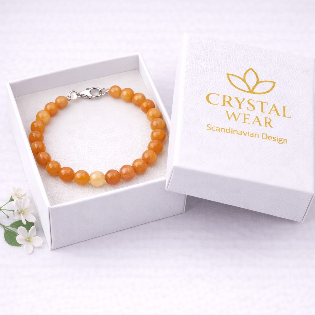 Orange Aventurin Armband - Handgjort i Sverige
