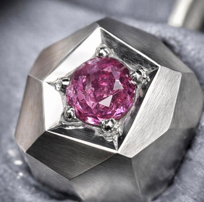 Handgjort kristall armband med Rosa Safirer - 925 Sterling Silver