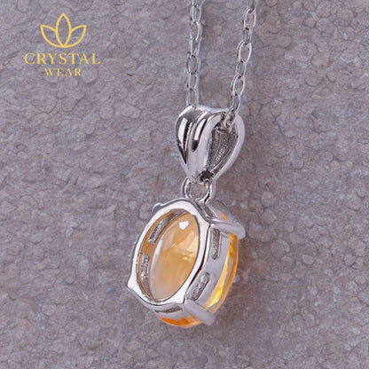 Natural Citrine Pendant in 925 Silver - Nordic Spring Design