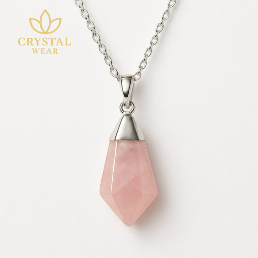 Natural Rose Quartz Pendant Necklace