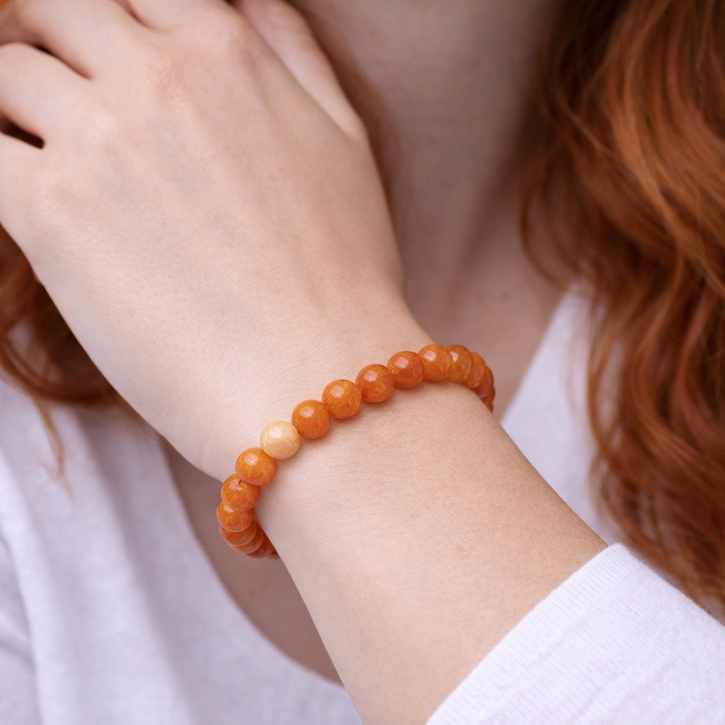 Orange Aventurin Armband - Handgjort i Sverige